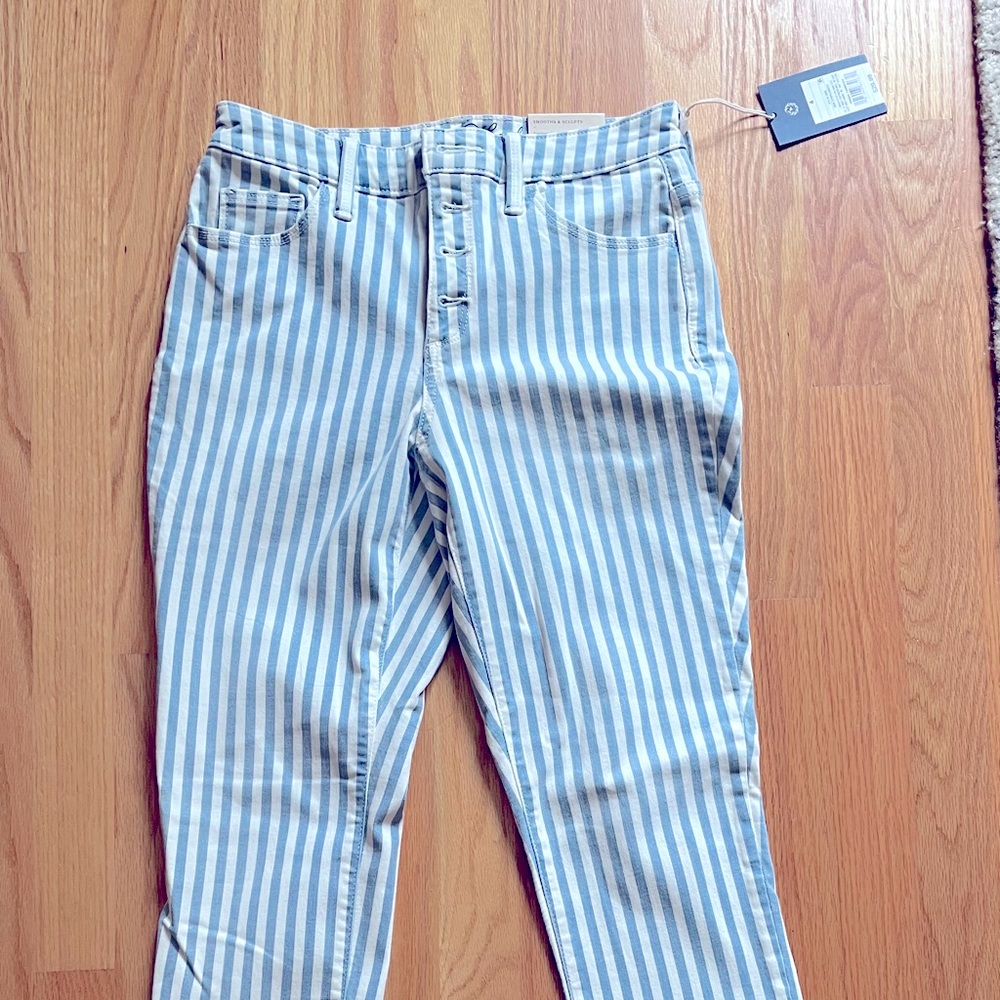 Blue and White Stripped Jeans